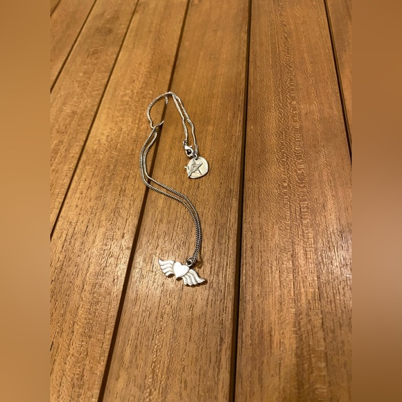 Silver Winged Heart Necklace - Picture 3 of 4